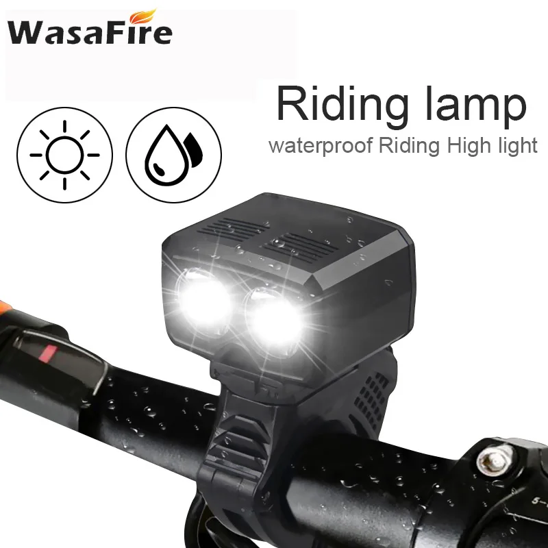 

Велосипедная светодиодная фара XPE, передсветильник фонарь со встроенным аккумулятором, зарядка через USB, 5 режимов, 2 светодиодный т.