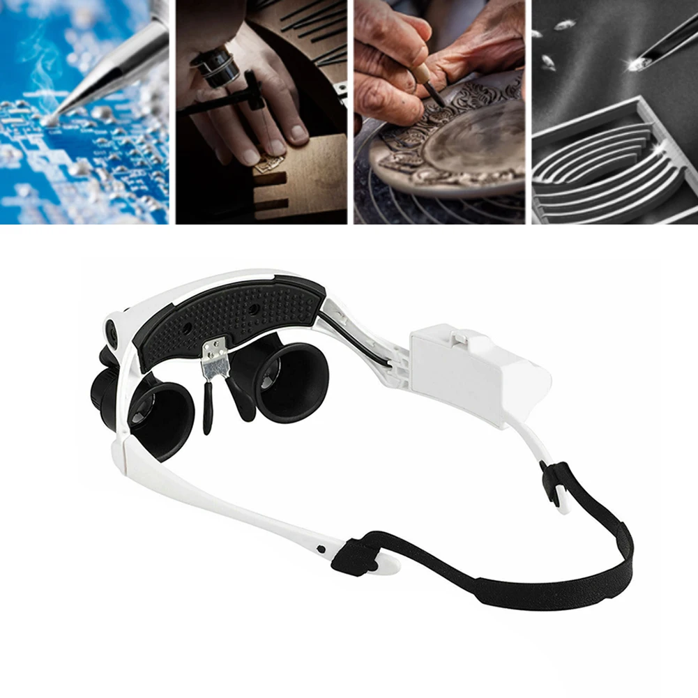 

Head Mounted Magnifier Jeweler Watchmaker Magnifying Glass With Led Light 10X 15X 20X 25X Led Magnifying Glasses Optical Glasses