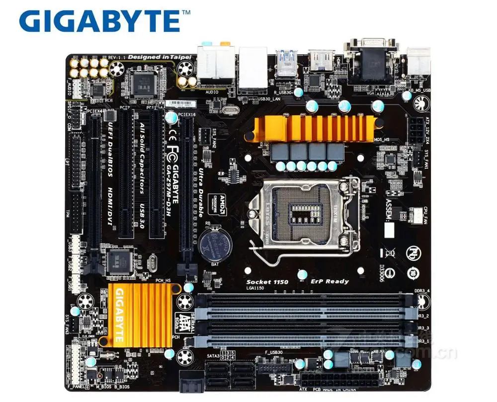 Б/у материнская плата для настольного компьютера оригинальная Gigabyt Z97M-D3H LGA 1150 DDR3
