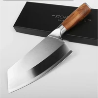shuoji 4cr13 chef knife 7 inch chinese kitchen knives meat fish vegetables slicing knife super sharp blade rosewood cleaver