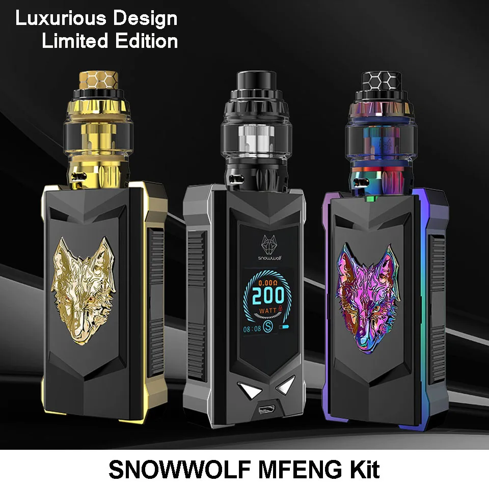 Оригинальный SnowWolf MFENG 200 Вт электронная сигарета комплект 6 мл Танк поле WF 0.2ohm/ 0.16ohm