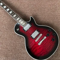 classic shopcustom red color flame top standard custom electric guitar mahogany body gitaar high quality pickups guitarra