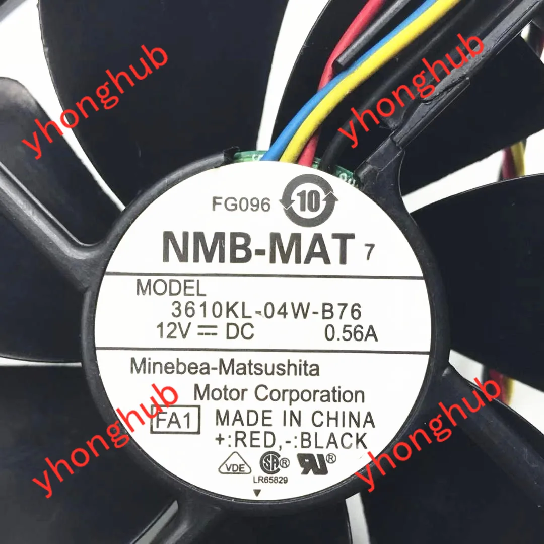 NMB MAT 3610KL 04W B76 FA1 DC 12V 0.56A защитного стекла 92x92x25 мм 4 провод Сервер вентилятор
