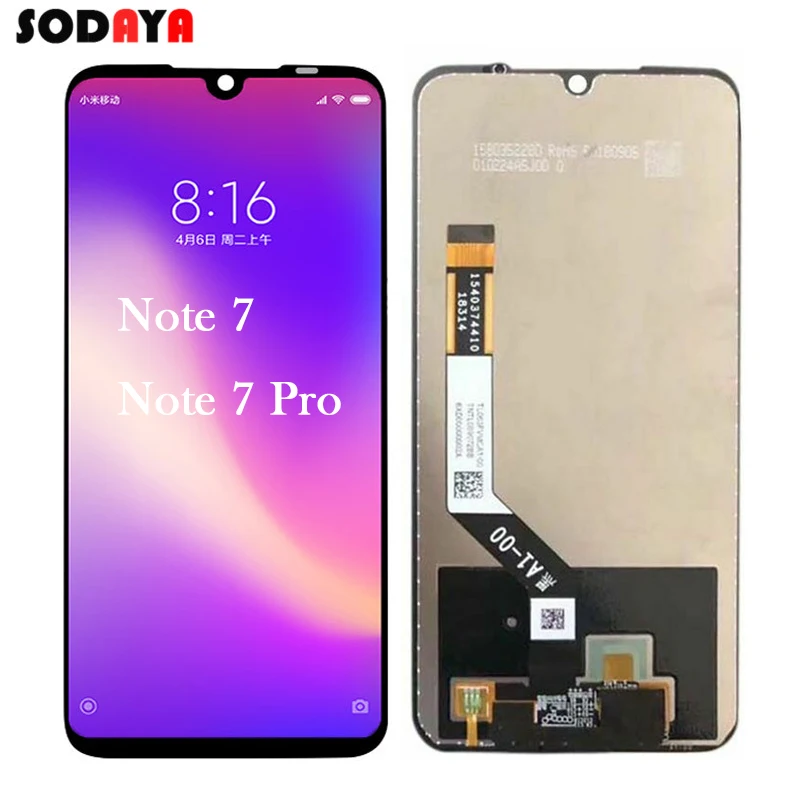 Для Xiaomi Redmi Note 7 Note7 ЖК-дисплей сенсорный экран в сборе ЖК-дигитайзер Запчасти для сенсорного экрана+ 10 точечный сенсорный экран