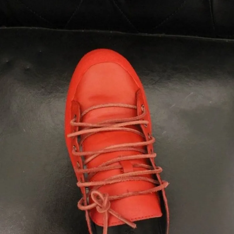 Кроссовки мужские из натуральной воловьей кожи дизайнерская обувь на платформе