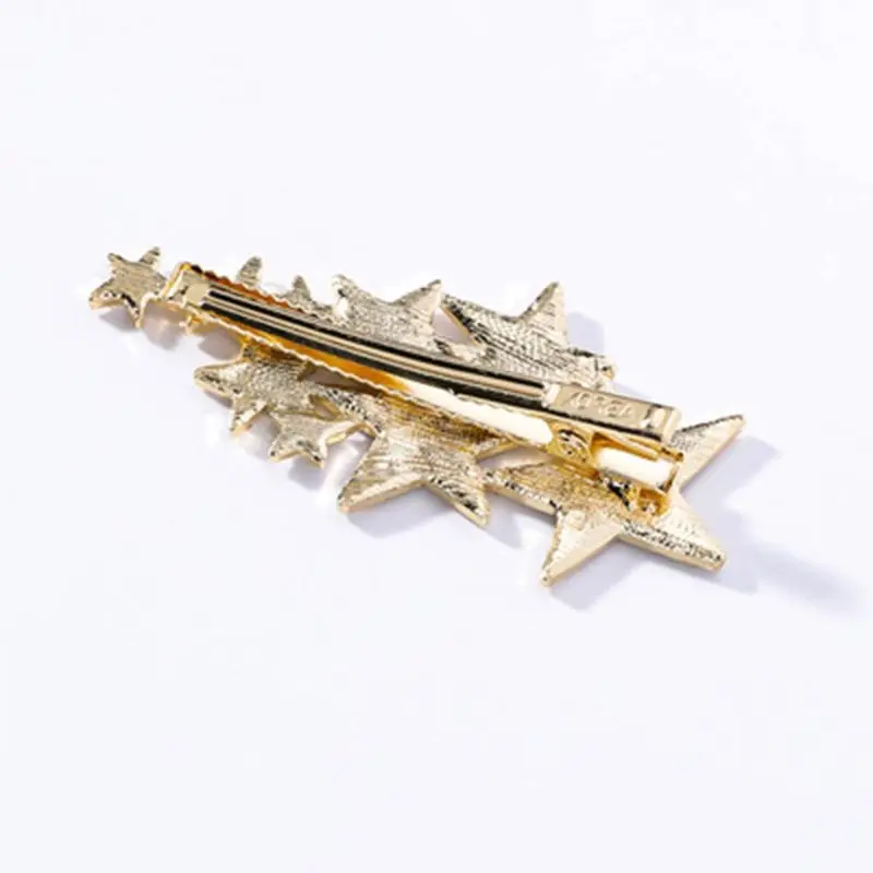 

Korean Full Glitter Rhinestone Duckbill Hair Clip Girls Irregular Big Small Star Hairpin Geometric Metallic Gold Silver Barrette