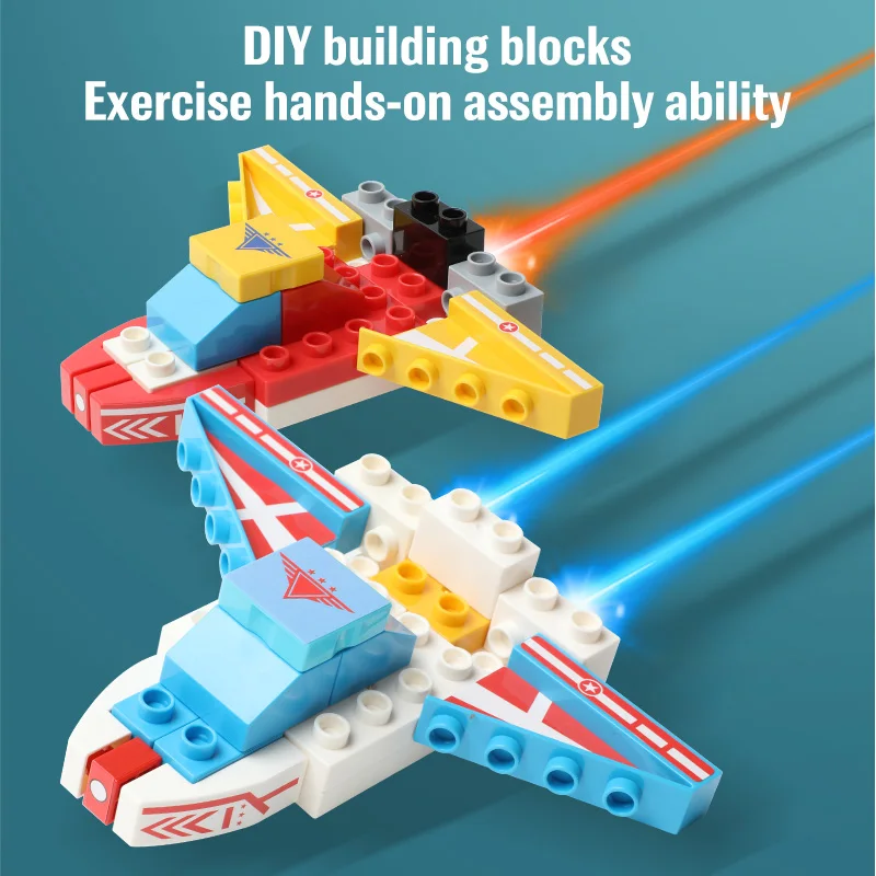 

8IN1 City Military Super Spaceship Aircraft Large Particle Building Blocks Creator Weapon Assembly Model Children Brick Toy Gift
