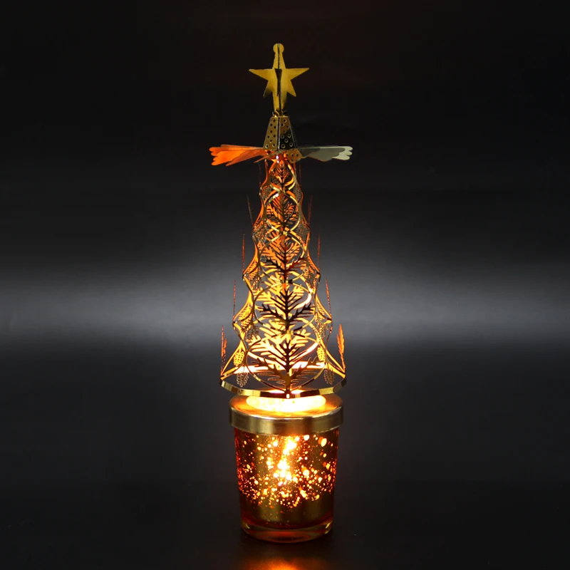 Вращающийся металлический Nordic подсвечник Стекло серебро творческий Подсвечник