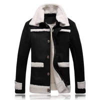 fashion men coats autumn winter fur collar jacket suede wool lapel jacket men outerwear coats zipper cardigan tops
