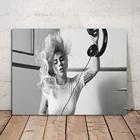 Настенные художественные картины на холсте Черно-белая фоторамка с изображением известной певицы Леди Гаги с HD-печатью
