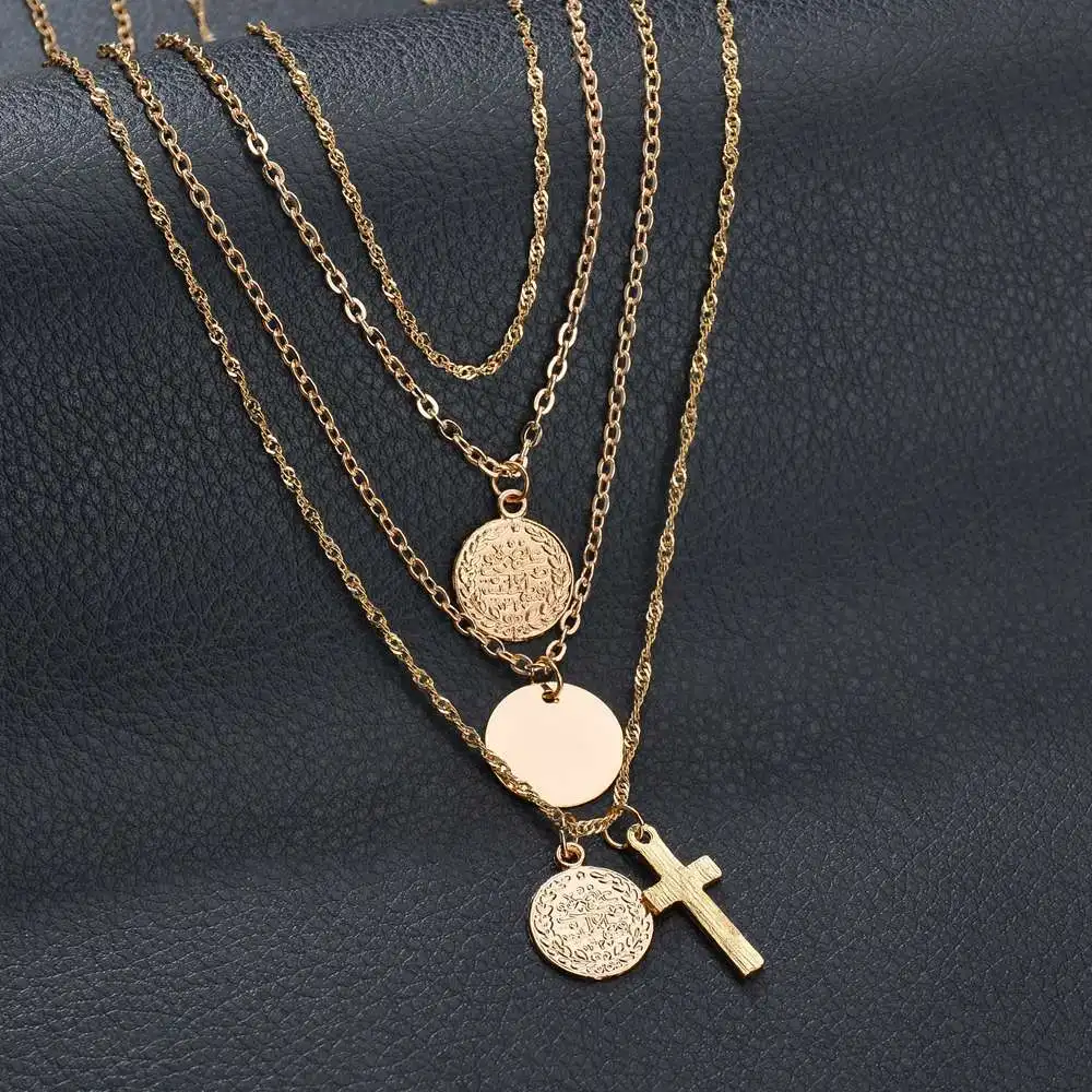 Классические Религиозные нескольких цепей круглая металлическая деталь