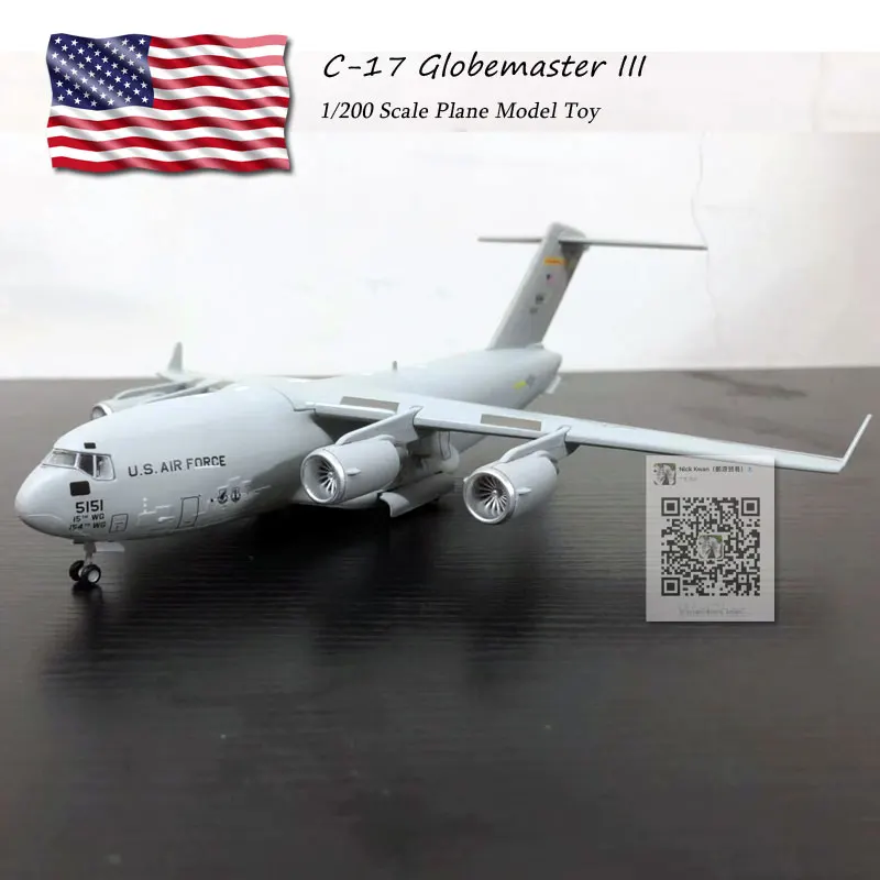 WLTK 1/200 весы C-17 Globemaster III Strategic и Tactical Airlifter литой под давлением металлический армейский самолет модель игрушка для коллекции