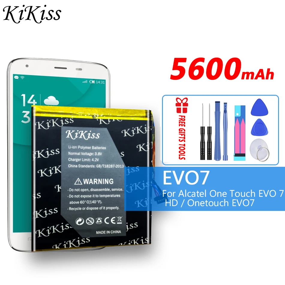 

Аккумулятор большой емкости 5600 мАч для Alcatel One Touch EVO 7 HD / Onetouch EVO7 мобильный телефон