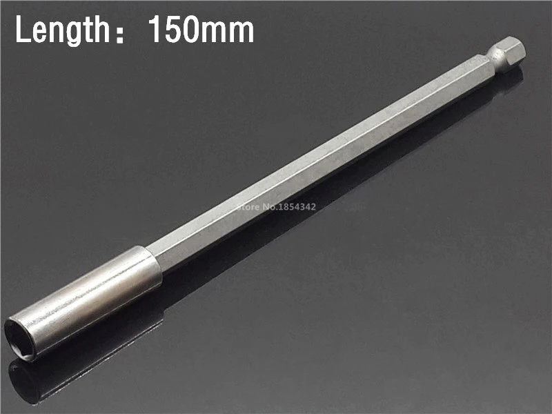 Silver 150mm 1 шт. 12 Размер удлинитель 1/4 шестигранный винтовой патрон-адаптер Магнитная отвертка ударный шуруповерт сверло инструмент быстросъемные инструменты - Цвет: Silver 150mm