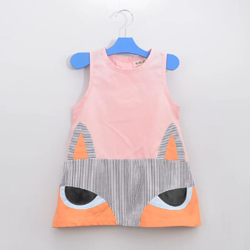 Kids Girls Dresses Cartoon Fox Baby Summer Cotton Children's Clothing Sleeveless Princess Party Clothes Girl Dress | Детская одежда