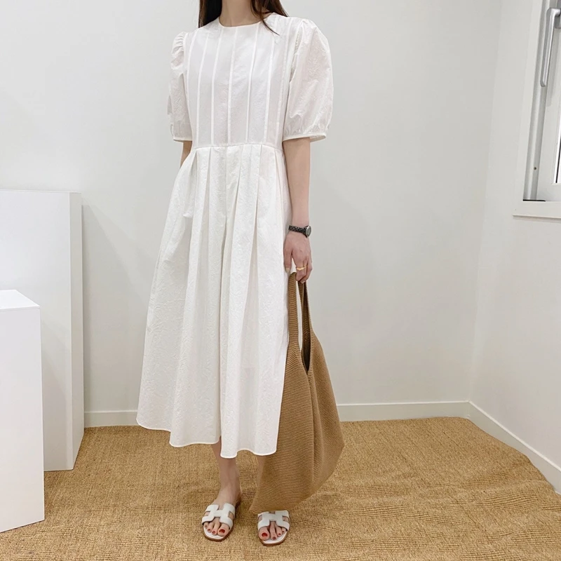 

Alien Kitty Girls Summer Pleated Retro Vintage Sweet Elegance Casual Femme All Match 2021 High Waist Dresses Brief Hot Vestidos