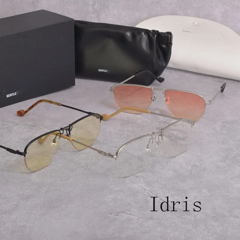 

Новинка 2021, корейские брендовые оправы для очков IDris, Полуободковые солнцезащитные очки-авиаторы для женщин и мужчин в оригинальной коробке