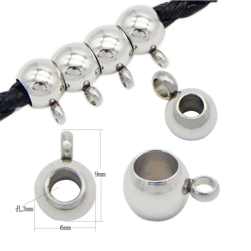 

20pcs/lot Stainless Steel Hole 3 4 5mm Gold Silver color Charm Pendant Connectors Bracelet Beads DIY Bracelet Jewelry Findings