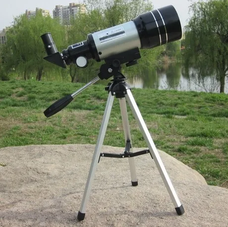 Феникс оптический Telescopio150x Профессиональный F30070M астрономический рефракционный телескоп астрономический Jumelles Zoom scope Science Kit - Цвет: Серебристый