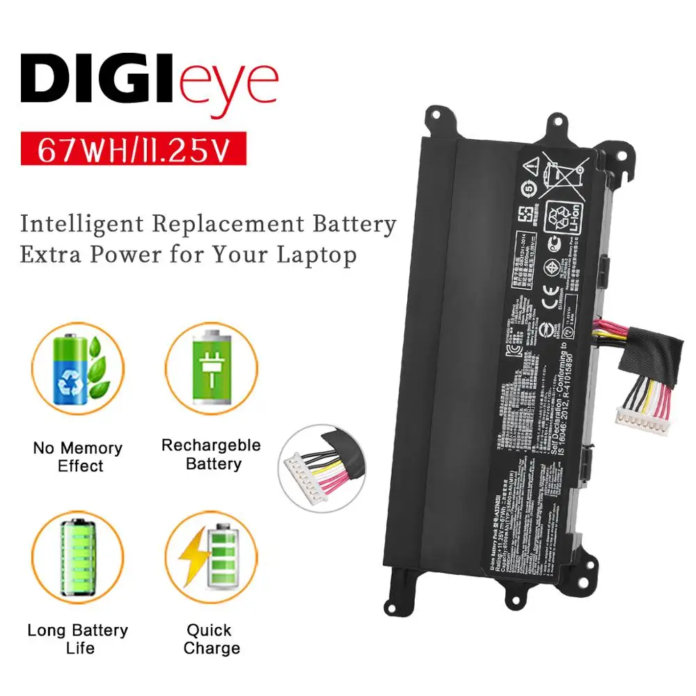 6000mAh A32N1511 Аккумулятор для ноутбука Asus ROG G752 G752V G752L G752VL G752VT G752VM G752VY G752VS 0B110-0037000 6000mAh A32N1511 Аккумулятор для ноутбука Asus ROG G752 G752V G752L G752VL G752VT G752VM G752VY G752VS 0B110-0037000