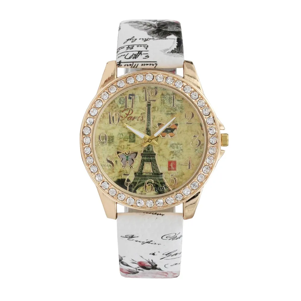 Часы наручные женские с кожаным ремешком брендовые Роскошные модные