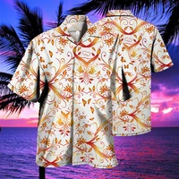 summer mens top loose short sleeve hawaiian holiday shirt classic retro harajuku cardigan hip hop european american streetwear