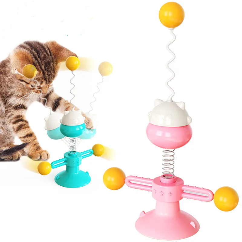

2022 Hot Sale New Cat Toy Spring Cat Turntable Ball Tease Cat Stick