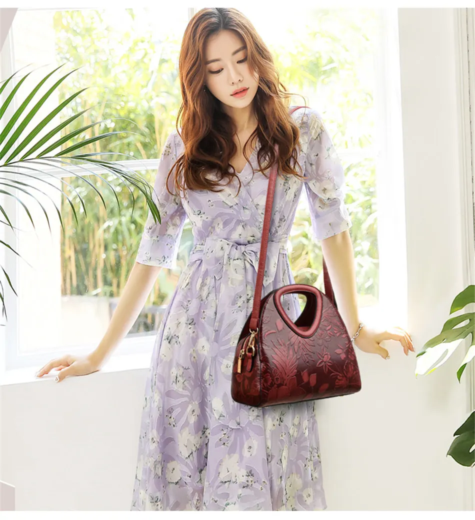 2020 ins New women large handbag real cow leather luxury handbags shoulder bags designer fashion print messenger | Багаж и сумки
