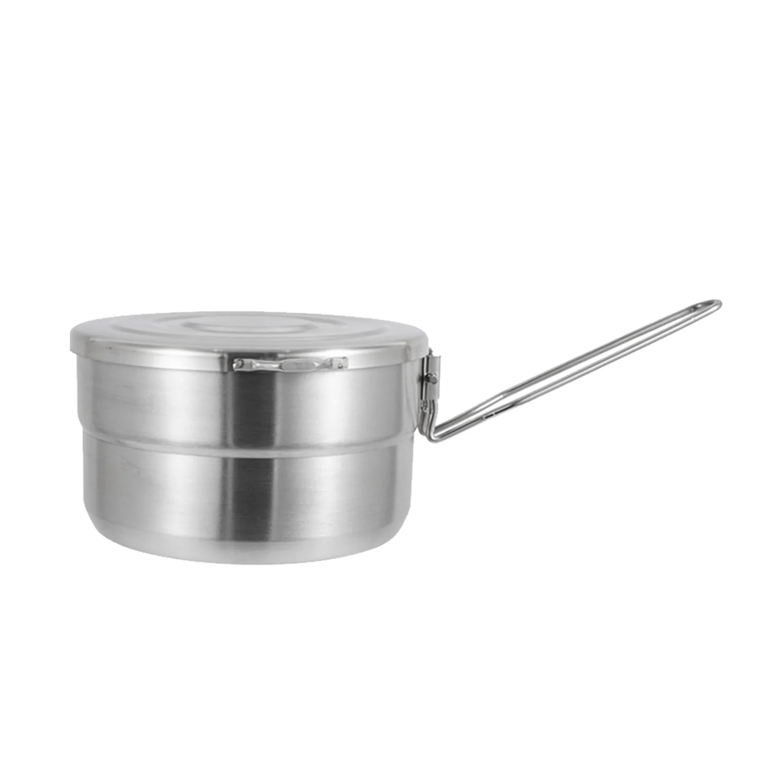 

Space Saving With Folding Handle Stainless Steel Scratch Resistant Bento Pot Rustproof Easy Clean Outdoor Camping Anti Scald