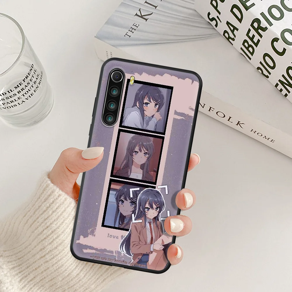 

Sakurajima Mai anime Phone Case For Xiaomi Redmi Note 7 8 8T 9 9S 4X 7 7A 9A K30 Pro Ultra black Hoesjes Pretty Waterproof Soft