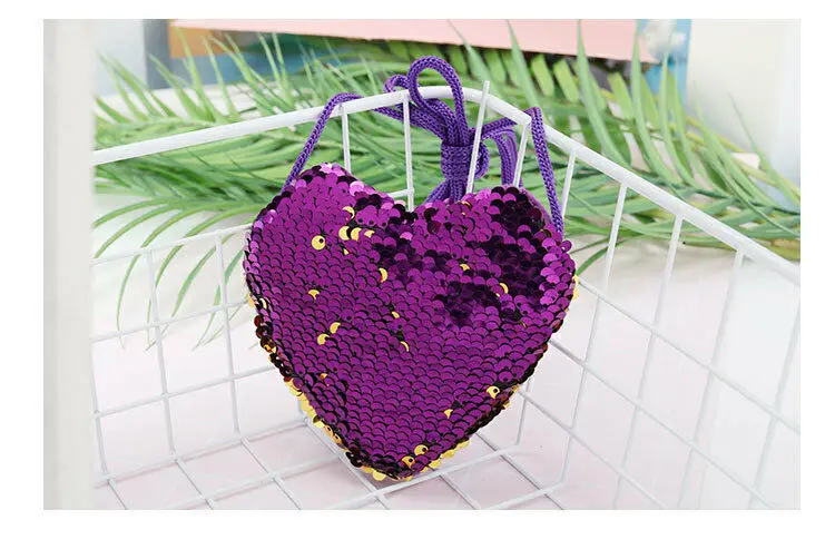 PUDCOCO новинка модная детская Наплечная Сумка для монет с блестками и сердцем