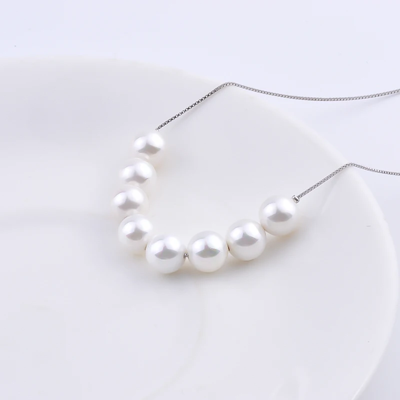 Женское ожерелье из серебра 925 пробы с жемчугом|Ожерелья| |