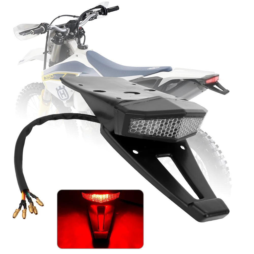 Motorcycle Tail Light With Bracket Universal LED Rear Tail Signal Lamp Brake Stop Indicator For ATV Bobber Enduro Dirt Bike