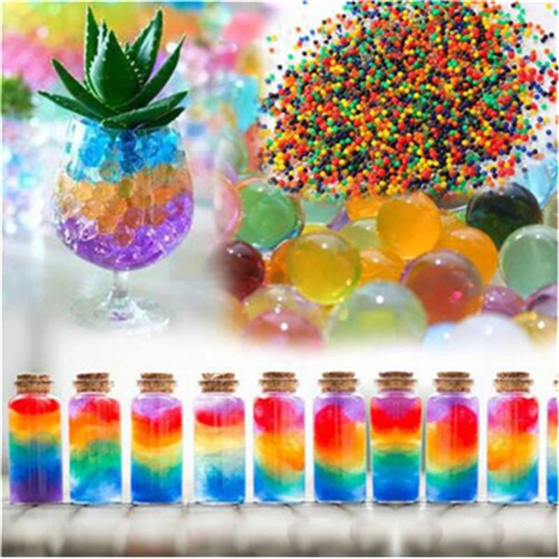 100pcs flower Crystal Soil Water Beads Hydrogel Gel Polymer Seeds Flow Mud Grow Ball Orbiz Growing Bulbs Children Toy | Дом и сад
