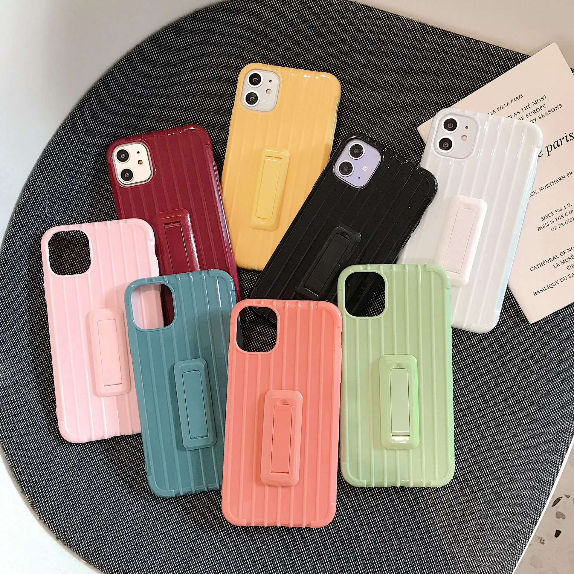 Silicone Case For Iphone 11 Pro Kickstand Original X XR Xs Max Cover 6 6s 7 8 Plus Soft Shockproof |