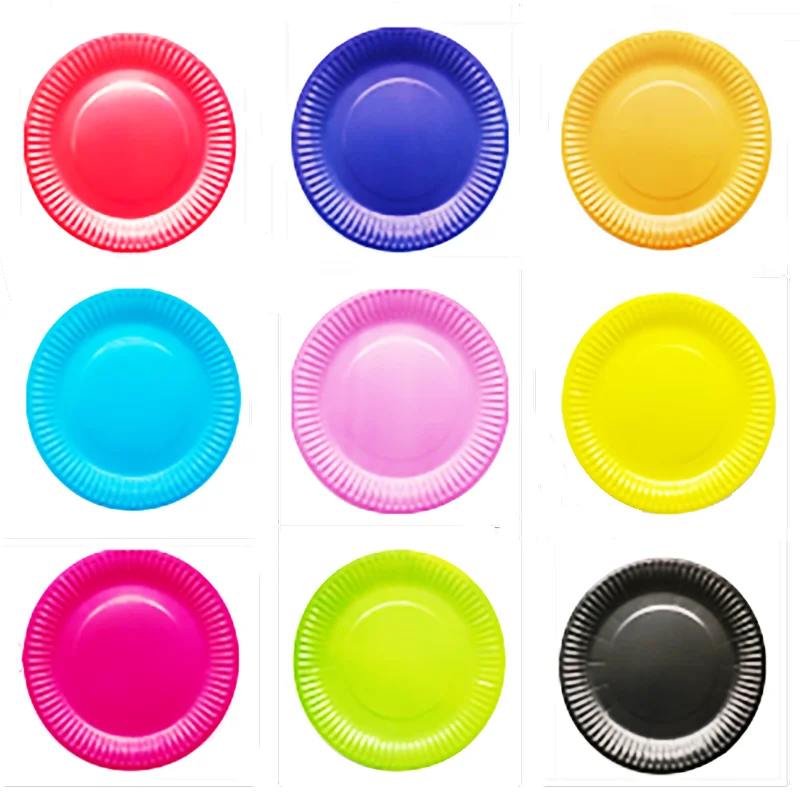 

10pcs red color disposable plates baby shower birthday party decorations solid color disposable plates pure color plates