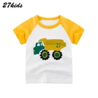Футболка для мальчиков с 27 рисунками тракторов, топы, летняя одежда 2019, Детские рубашки для маленьких девочек, шорты, одежда, Camisetas nino