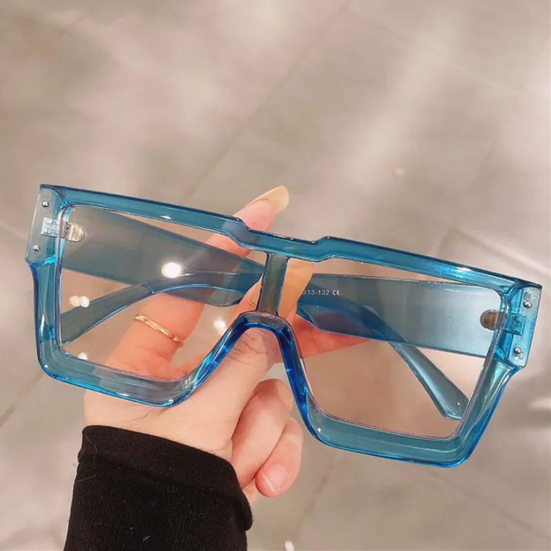 

New Fashion Oversized Square Designer For Women Unique Luxury Brand Retro Eyewear Elegant Trend Black Classic Men Big Shade