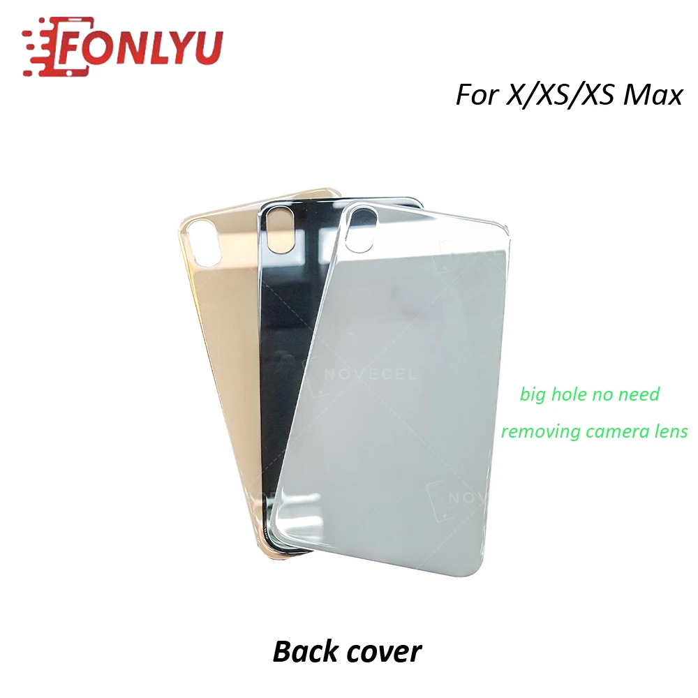 

Europe Version Back Battery Cover Glass Big Hole With CE For iPhone X Xs Max Repair for Rear Housing Cracked Glass Replacement