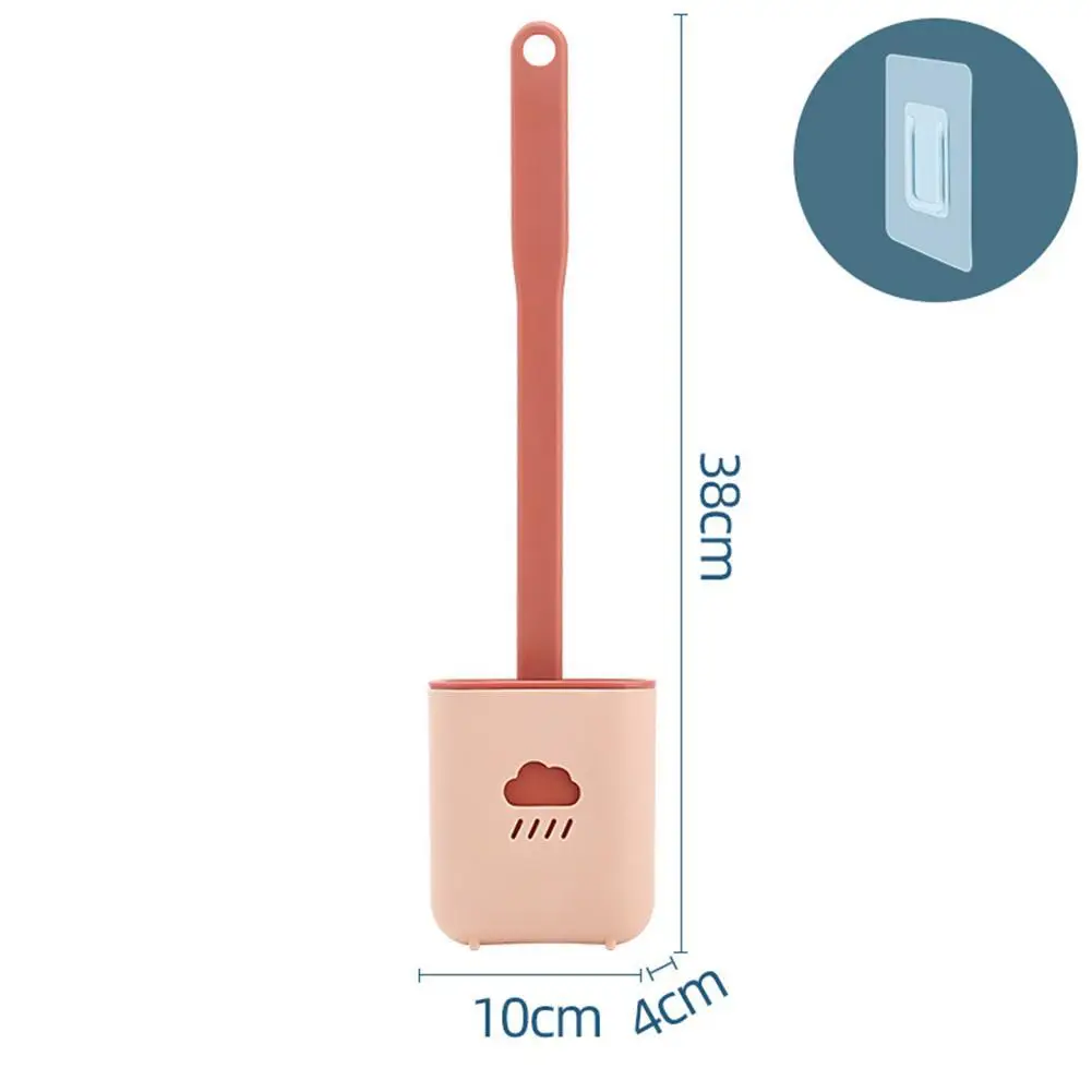 

Silicone Toilet Brush With Toilet Brush Holder Creative Brush Soft Cleaning Brush Plastic Handle Brush Brush Set Long Toile K6X4