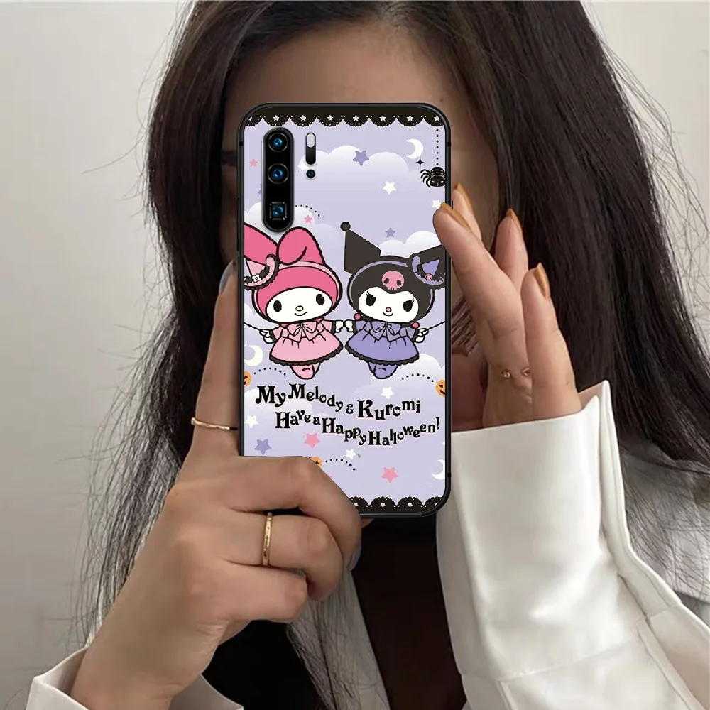 

Kawaii Cartoon Cute Kuromis Phone Case For HUAWEI P 10 20 30 40 Pro Lite Smart Plus Z 2019 Nova 7i 5T black Bumper Trend Funda