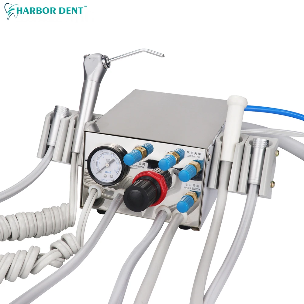 Online Diş Taşınabilir Türbin ünitesi Ile çalışmak Hava Kompresörü 3 Yollu şırınga 2/4 Delik Diş Beyazlatma Diş Ekipman