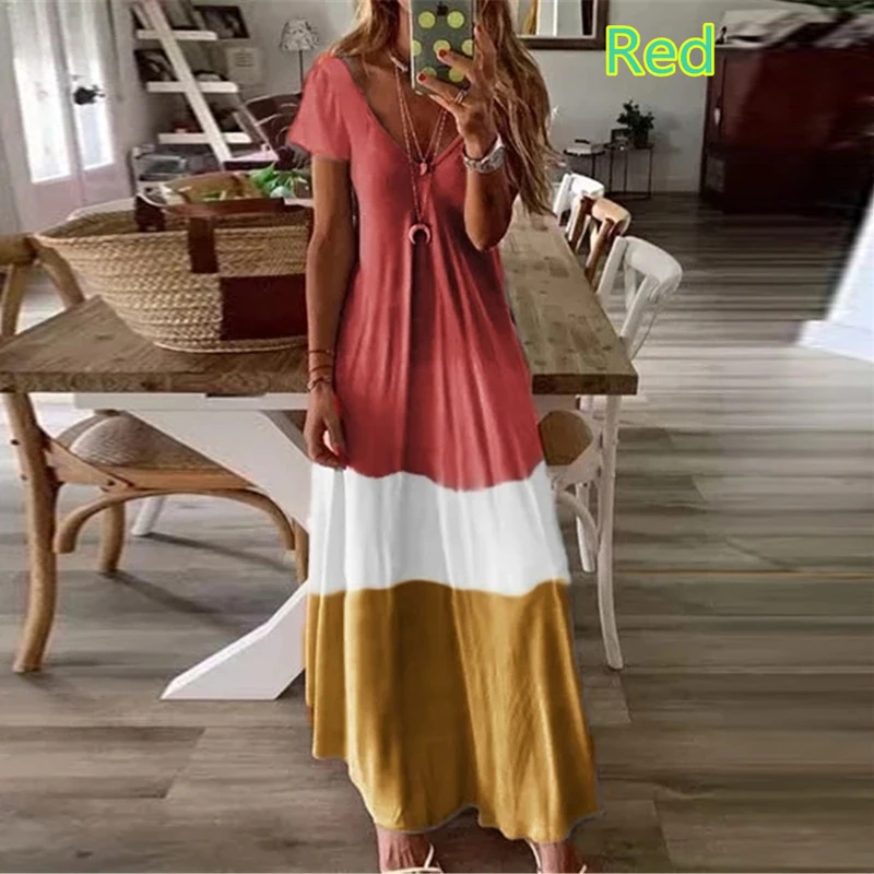 Женское повседневное свободное платье лето 2020 пэчворк бохо с бантом Camis Befree