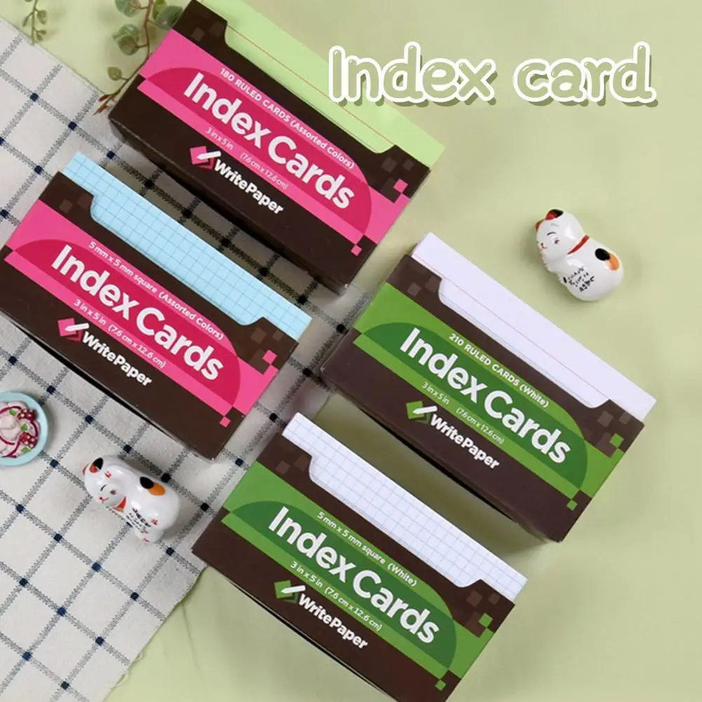 

1 Set Index Cards Multifunctional Eye-catching Paper Ruled Index Writing Study Cards Memo Pad School Supplies