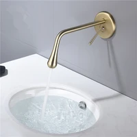 bathroom basin faucet brass brushed gold sink mixer tap hot cold lavatory crane tap in wall water drop faucet rose goldgold