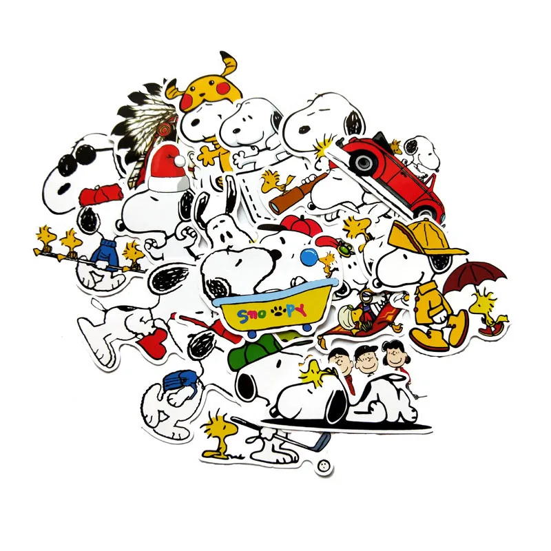 20 шт мультфильм Snoopy Дорожный Чехол наклейки ноутбуки Macbook скейтборды lugag холодильник автомобиль скейтборд тетрадь водонепроницаемые наклейки
