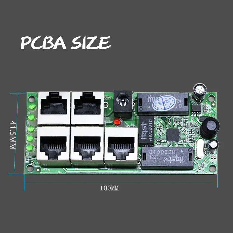 Мини модуль коммутатора PCBA размер 5 портов 100 Мбит/с порты RJ45|Сетевые коммутаторы|