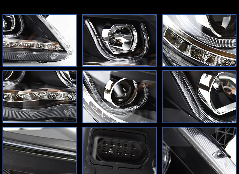 Head Lamp For Car VW Tiguan 2009-2012 Headlights Fog Lights Daytime Running Lights DRL H7 LED Bi Xenon Bulb Car Accessories