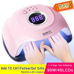 Гибридная УФ-лампа для сушки гель-лака, 90 Вт, 45 светодиодный