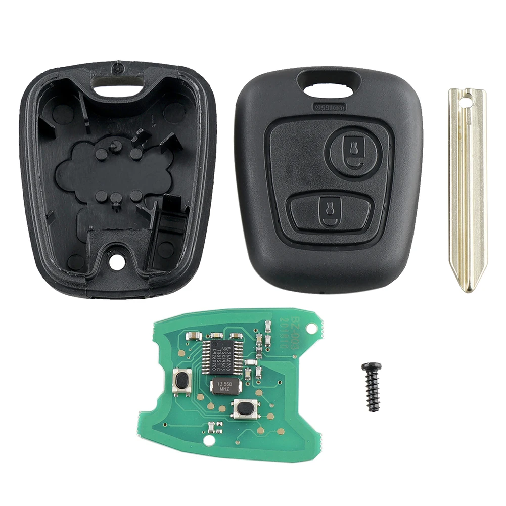 

Car Remote Control Key 2 Buttons Straight Car Key 433Mhz Cross Embryo Electronic Chip For Citroen Picasso